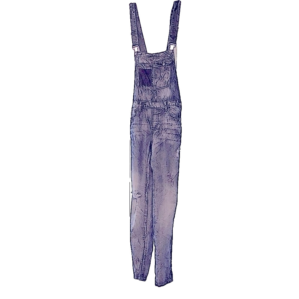 harmony and havoc distressed light wash denim overalls - Picture 2 of 16